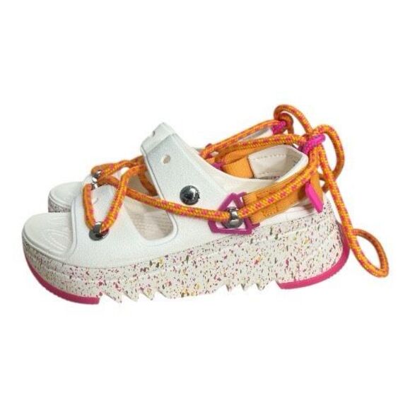Crocs Hiker Xscape Festival Platform Sandals White Pink Women Size 6 Open Toe - Picture 1 of 14